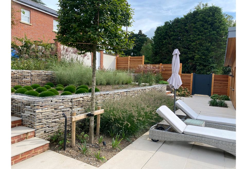 Terraced Pool Garden - Planting provides a blanket of cover Terraced Pool Garden - Planting provides a blanket of cover